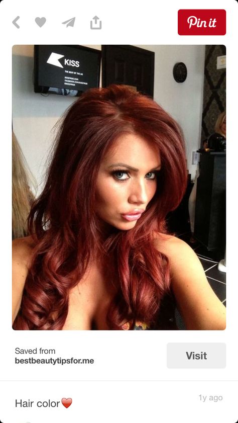 Love everything about her hair Amy Childs Hair Red, Cooper Red Hair Color, Dark Copper Red Hair Color, Bob Lung, Duck Lips, Amy Childs, Hair Colorful, Winter Red, Duck Face