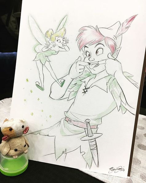 Brianna Garcia on Instagram: “#bronycon #peterpan #tinkerbell #sketch” Tinkerbell Sketch, Neverland Tattoo, Peter Pan Drawing, Tinkerbell Drawing, Brianna Garcia, Marvel Endgame, Animation Drawing Sketches, Easy Disney Drawings, Rapunzel Disney