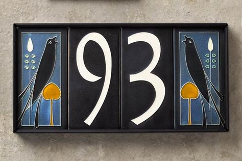 Tile House Numbers, Tile House, Metal Numbers, Ceramic House Numbers, Number Tiles, Cottage Signs, Modern House Number, House Number Plaque, Tanah Liat