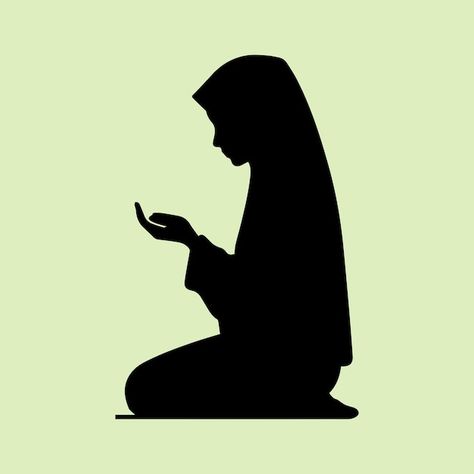 Muslim woman praying with mobile phone s... | Premium Vector #Freepik #vector #arab-woman #women-silhouette #woman-silhouette #muslim-silhouette Sitting Silhouette, Man And Woman Silhouette, Woman Praying, Women Silhouette, Muslim Men, Art Body, Body Anatomy, Woman Silhouette, Muslim Women