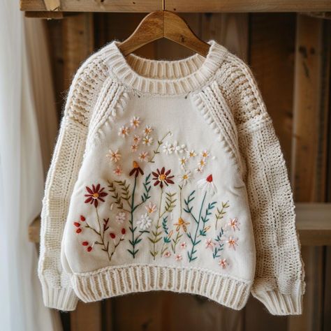 Embroidered sweater outfit