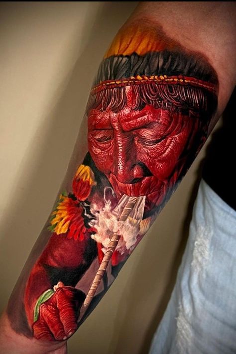 Red Color Tattoo, Archer Tattoo, Stag Tattoo, Colored Tattoo Design, Egyptian Tattoo Sleeve, Hyper Realistic Tattoo, Gorilla Tattoo, Lion Head Tattoos, Tattoo Techniques