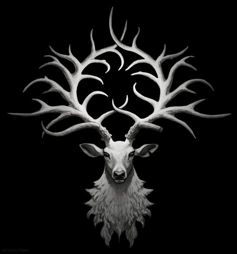 ArtStation - Shadow and Bone, Flavia Strani Shadow And Bone Tv Show, Stag Tattoo, Shadow Monster, Deer Wallpaper, Bones Tv Show, Bone Tattoos, Fantasy Tattoos, Spirit Animal Art, White Deer