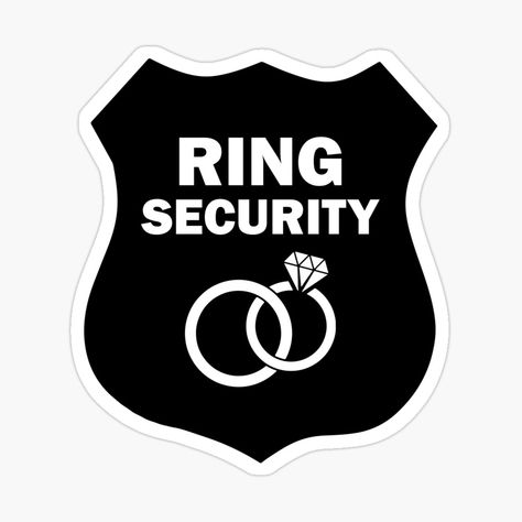 Get my art printed on awesome products. Support me at Redbubble #RBandME: https://www.redbubble.com/i/sticker/Ring-Security-Bearer-by-HappyWorldShop/69416833.EJUG5?asc=u Ring Security Ring Bearer, Ring Security, Ring Bearer, Awesome Products, My Art, Cricut, Weddings, Ring, For Sale