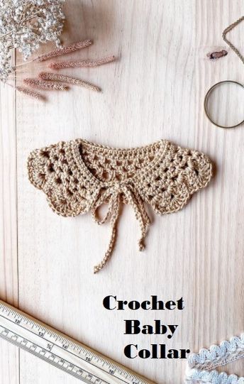 Crochet Collar Free Pattern, Baby Collar Pattern, Hot To Crochet, Collar Crochet Pattern, Crochet Necklace Tutorial, Crochet Onesie, Crochet Collars, Col Crochet, Crochet Collar Pattern