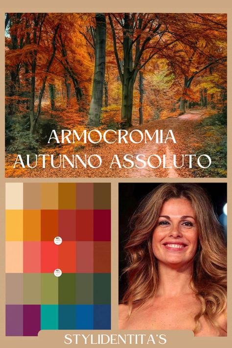 Questa è la gamma cromatica che rappresenta la stagione autunno in armocromia: il bronzo e l’oro delle foglie che cadono, i rossi scuri degli alberi di acero, gli arancioni delle querce e delle zucche, il verde scuro dei boschi, il marrone delle castagne e della cioccolata insieme alle tonalità speziate della cannella, della senape, della paprika o dell’anice. True Autumn, Outfit Chic, Fall Color Palette, Warm Spring, Warm Autumn, Best Part Of Me, Fall Colors, Color Palette, Make Up