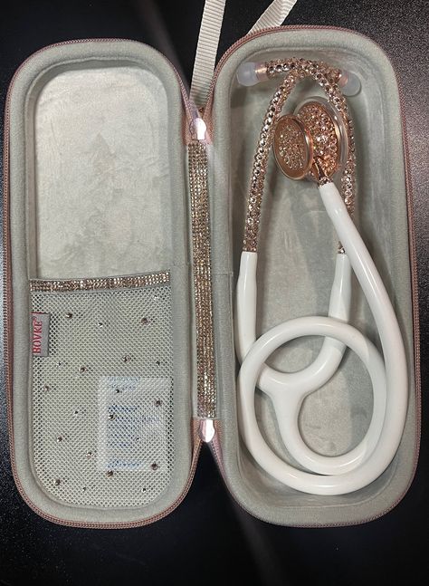 Rose Pink Crystals Diamond Stethoscope, Custom Hard Case - Healthcare Accessory - Fashion Gift for Nurses and Providers