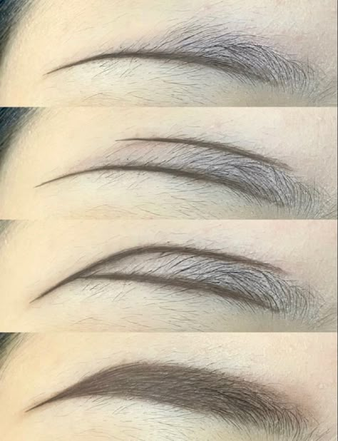 Teknik Makeup, Membentuk Alis, Bentuk Alis, Eyebrow Makeup Tutorial, Nose Makeup, Makeup Pictorial, Learn Makeup, Eyebrow Makeup Tips, Korean Eye Makeup