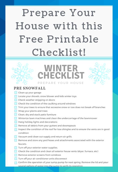 House Maintenance Checklist, Winter Maintenance Checklist, Winter Yard, Winter Checklist, Home Maintenance Schedule, House Maintenance, Yard Maintenance, Home Maintenance Checklist, Maintenance Checklist