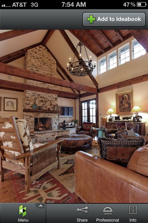 Love this Family room Southwest Interior Design, Southwest Interior, Traditional Family Rooms, Rustic Family Room, Tv Rooms, Western Living Room, Country Cottage Interiors, Ranch Ideas, Traditional Family Room