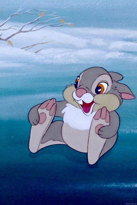 Thumper on ice Panpan Disney, Thumper Bambi, Bambi 1942, Disney Mignon, Sette Nani, Bambi And Thumper, Bambi Disney, Say Something Nice, Bumbo