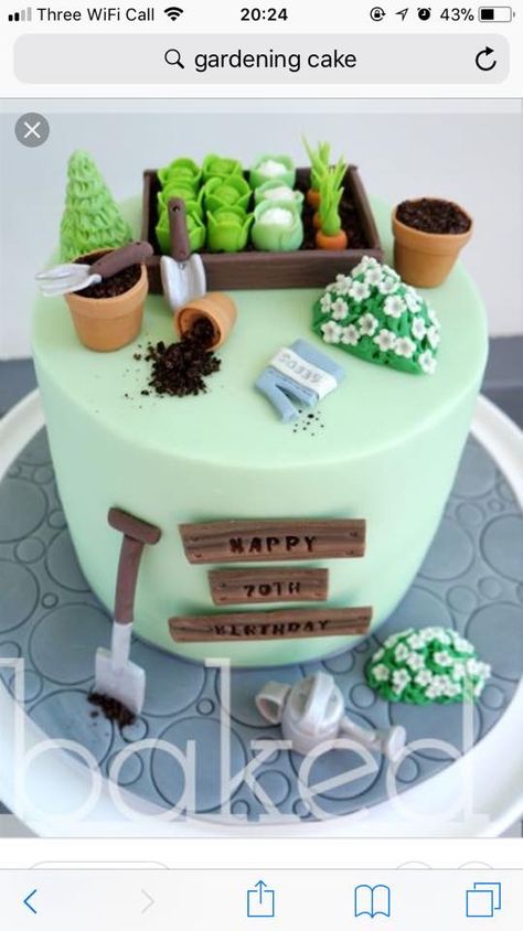 Allotment Cake, Garden Theme Cake, Gardening Cake, Garden Birthday Cake, 90th Birthday Cakes, 70th Birthday Cake, 80 Birthday Cake, Dad Birthday Cakes, 60th Birthday Cakes