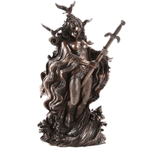 Lady of the Lake Statue - CC11540 from Medieval Collectibles Morrigan Altar, Witchcraft Essentials, French Garden Design, Goth Houses, Bedknobs And Broomsticks, Wiccan Art, Pagan Decor, Lady Of The Lake, Celtic Goddess