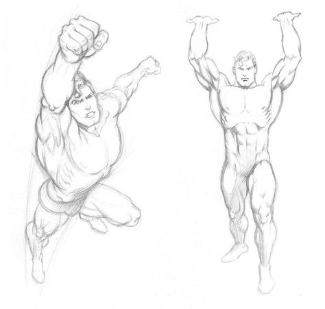 Superman Poses, Comic Art Sketch, Drawing Superheroes, Comic Book Art Style, Sketch Poses, Stick Figure Drawing, Human Figure Drawing, Arte Dc Comics, 인물 드로잉