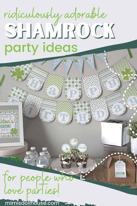 Looking for the perfect March birthday theme? St. Patrick's Day Party: Lucky Charm Birthday Party. Feeling Lucky? Today I am sharing a sweet Lucky Charm party that is a great way to celebrate a little one with a March birthday! Let's talk about Shamrocks and Lucky Charms! March Birthday Theme, Lucky Charm Party, Lucky Charm Birthday, Green Cookies, Decoration Ideas Party, Childrens Valentines, March Baby, Charm Party, March Birthday