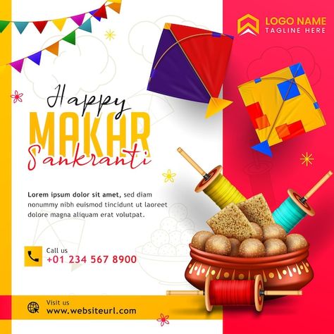 Happy Makar Sankranti Creative, Makar Sankranti Creative Ads, Makar Sankranti Creative, Makar Sankranti Festival, Post Flyer, Happy Sankranti, Festival Banner, Happy Pongal, Happy Makar Sankranti