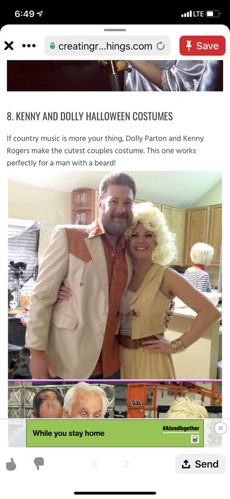 Costumes For Bearded Men, Cute Couples Costumes, Last Minute Halloween Costumes, Dolly Parton, Couples Costumes, Bearded Men, Country Music, Halloween Costume, Halloween Costumes