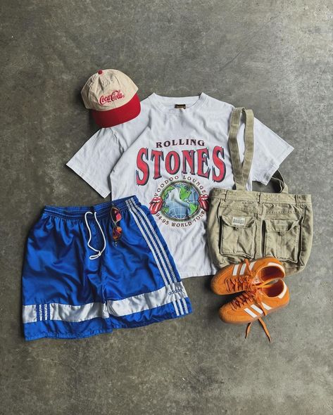 By: @agedivy Check out our shop - link in bio #VintageFashion #vintageclothing #SecondHandClothing #Thiftfinds#VintageWardrobe #Thrifting #ISellClothes #Resale #VintageReseller #Depop Mens Outfit Ideas, Thrift Fits, Rolling Stones Tee, Casual Trendy Outfits, Men's Vintage Style, Modern Clothing, Guys Clothing Styles, Mens Outfit Inspiration, Men's Casual Style