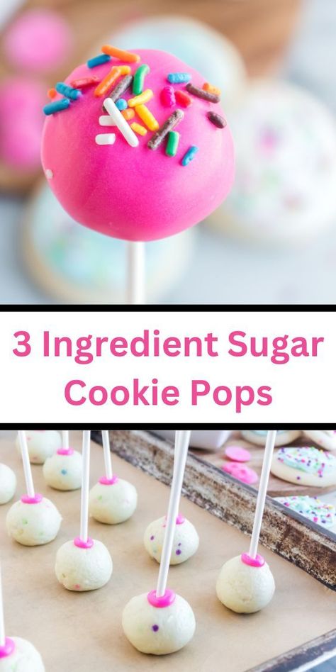 Store Bought Sugar Cookie Recipe, Cookie Bites Recipe, Cookie Pops Recipe, Sugar Cookie Bites, Cookie Dough Cake Pops, Cookie Dough Pops, Cake Pop Recipe Easy, Lofthouse Sugar Cookies, Cake Ball Recipes