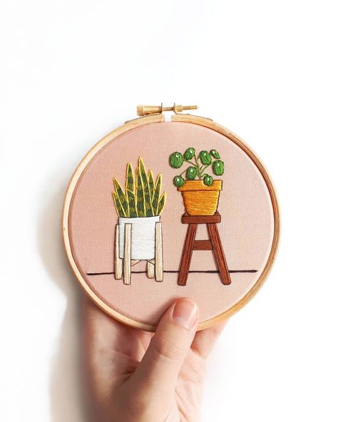 Plant Embroidery Pattern, Plant Embroidery, Modern Embroidery Kit, Advanced Embroidery, Beginner Embroidery, Beginner Embroidery Kit, Embroidery Wall Art, Diy Embroidery Kit, Personalized Embroidery