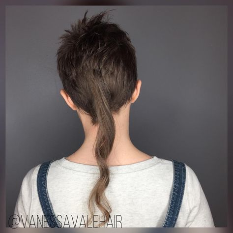 #rattail #rattailgirl #shorthair Rat Tail Hairstyle, Imbolc Crafts, Rat Tail Haircut, Imbolc Ritual, Full Ponytail, Tail Hairstyle, Growing Your Hair Out, Mullet Haircut, Rat Tail