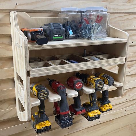 French Cleat Organizers Mega Combo Build Plans / Woodworking - Etsy Canada French Cleat Wall, Organization Tray, Cleat Wall, Workshop Cabinets, Cnc Router Projects, Drill Holder, Router Projects, Routeur Cnc, Cnc Files