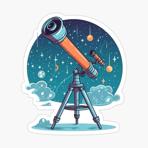 Get my art printed on awesome products. Support me at Redbubble #RBandME: https://www.redbubble.com/i/sticker/space-telescope-night-sky-space-planets-astronomy-by-ROB11E/149382427.EJUG5?asc=u Astronomy Stickers, Planet Stickers, Space Stickers, Mens Birthday, Mens Birthday Party, Space Planets, Space Telescope, Telescopes, Glossier Stickers