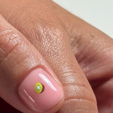 Alyx Lippiatt on Instagram: "Cutest kiwi in town 🥝🌴✨  This little guy took me almost as long as a full set of french.. 🫠😮‍💨🥝  Base - BIAB Baby @the_gelbottle_inc   #nailart #manicure #nailartist #fruitnails #tgbbaby #kiwinails" Kiwi Nails, Nail Artist, Kiwi, Full Set, Nails Inspiration, Manicure, Nail Art, Nails, Instagram