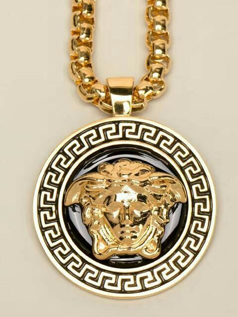 Versace Ring, Jewelry Gold Necklace, Versace Necklace, Men's Necklaces, Pandora Jewelry Charms, Versace Gold, Versace Jewelry, Gold Chains For Men, Baby Jewelry