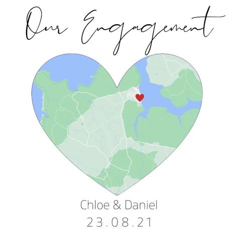 DIGITAL PERSONALISED ENGAGEMENT PRINT. Are you looking for the perfect gift for a newly engaged couple? Something personal and classy but also something they can look back on to remember their special moment? Then this digital print is for you! This print is made to order and is personalised with the couples name, their date of engagement and a map showing the town/city/country where the happy couple got engaged. If you know the exact location, I can also put a small red heart exactly where th Engaged Couple, Got Engaged, Newly Engaged Couple, Class Gift, Super Gifts, Personalized Map, Newly Engaged, Map Gifts, Man Den