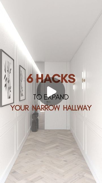 ARCHITECTURE | INTERIOR DESIGN EXPERTS on Instagram: "❗️6 HACKS TO EXPAND YOUR NARROW CORRIDOR

🛠To know more about affordable renovation  follow @jeneaulle.renovations 

When designing a home, the hallway is often overlooked. It can be challenging to decide which décor and furniture work best in a small hallway, and poor choices can make this narrow space feel even more cramped. Neglecting the hallway in your design can leave it feeling incomplete, or cause you to miss a valuable opportunity for additional storage.

📌@Jeneaulle.Renovations is on a mission to inspire and transform the notion that luxury homes are always expensive. We’ve shown that luxury is achievable even on a tight budget.

📌Follow us and discover how!

📌Would you like us to design your house? Send us a DM for projec Narrow Hallway Wardrobe, Floor Change Transition, Small Hallway Inspiration, Corridor Interior Design Home, Small Corridor Design, Small Hallway Ideas Entrance Halls Narrow, Narrow Hallway Decorating Entrance, Small Narrow Hallway Ideas, Narrow Foyer Ideas Entryway