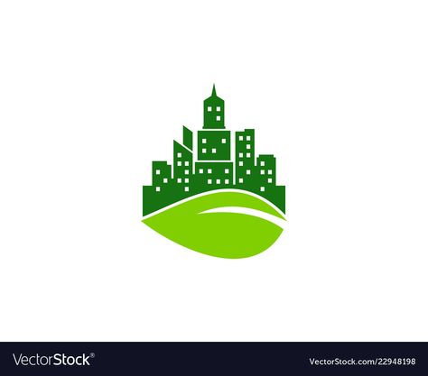 City Logo, Sustainable City, Leaf Logo, Green City, Logo Illustration, Logo Icons, Icon Design, Vector Images, Vector Free