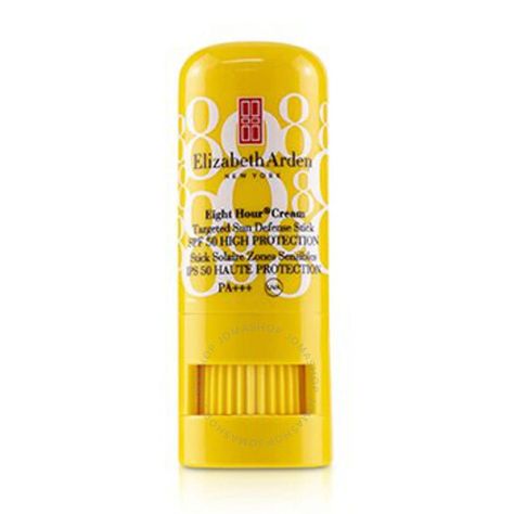 A weightless, highly protective sunstick. Glides on smoothly & transparently for easy one-handed application. Features a oil free, water-resistant & perspiration-resistant formula. Targets sensitive over-exposed areas including lips, nose, earlobes & even scars. Protects skin from the burning & aging effects of UVA & UVB rays. Design house: Elizabeth Arden. Series: Eight Hour Cream. Gender: Unisex. Category: Skin Care. SubType: Lotion & Oils. Size: 0.24 oz. Barcode: 085805516529. Elizabeth Arden - Eight Hour Cream Targeted Sun Defense Stick SPF 50 Sunscreen PA+++ 6.8g/0.24oz. Elizabeth Arden Eight Hour Cream, Self Tanner, Elizabeth Arden, Spf 50, Skin Protection, Design House, Oil Free, Sunscreen, Lotion