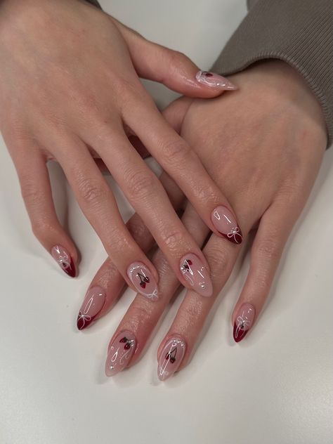 This song lives in my head rent free #fypシ #strawberrynails #nailinspo | TikTok Cherry Nail, Elegant Touch Nails, Hello Nails, Hippie Nails, Cherry Nails, Simple Gel Nails, Minimal Nails, Basic Nails, Blush Nails