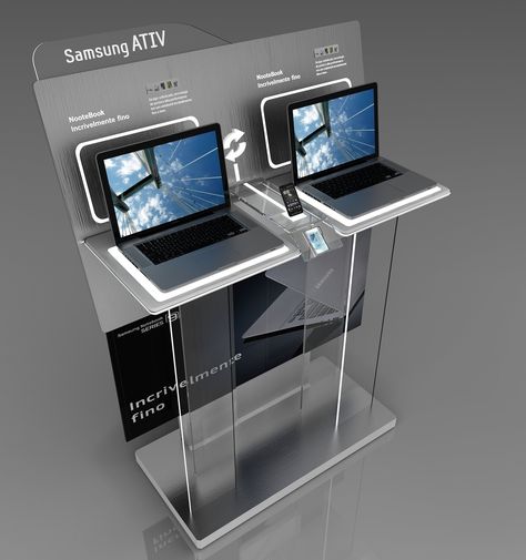 Laptop Display Design, Office Space Planning, Design Center Showroom, Exhibition Display Design, Retail Trends, Laptop Display, Event Booth, Kiosk Design, Exhibition Display