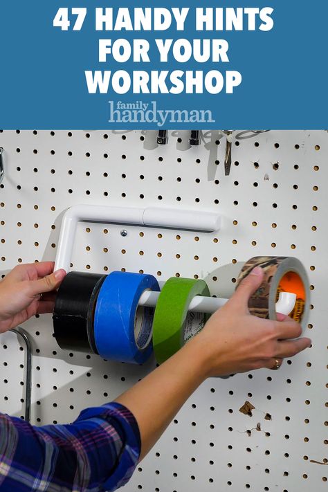 Garage Hacks, Diy Garage Work Bench, Diy Garage Storage Cabinets, Workshop Diy, Garage Organization Tips, Storage Shed Organization, Garage Workshop Organization, Diy Handyman, Garage Tool Organization