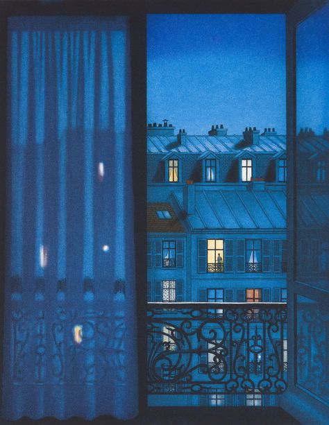 Arte Jazz, Art Mini Toile, Parisian Night, Night Window, Window Illustration, Parisian Art, Window Drawing, Night Illustration, Paris At Night