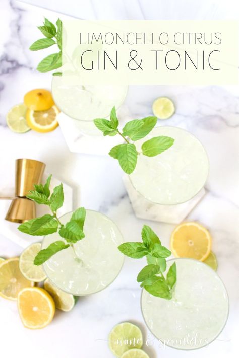 Gin And Limoncello Cocktail, Gin Jello Shots Recipes, Limoncello Gin Cocktail, Tonic Water Drinks, Yellow Cocktails, Limoncello Cocktails, Limoncello Recipe, Infused Gin, Drinks Summer