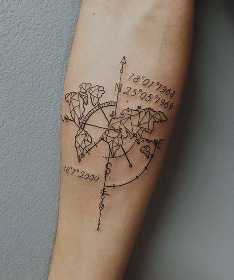 Geographical Tattoo, Lace Sleeve Tattoos, Map Tattoo, Cool Tattoo Drawings, Self Love Tattoo, Map Tattoos, Drawing Wallpaper, Car Logo, Deep Meaning