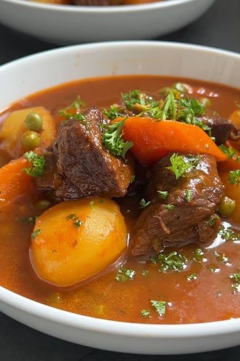 🌟 Indulge in a bowl of hearty comfort with our savory beef stew that will warm your soul! 🥩🍲 Immerse yourself in the rich and flavorful goodness of tender beef, accompanied by a medley of vegetables, aromatic herbs, and a luscious gravy. Each spoonful is a blissful combination of melt-in-your-mouth beef and perfectly cooked vegetables satisfying and comforting.Get ready to experience the heartwarming deliciousness of this savory delight! 🍽️✨ #BeefStew #HeartyComfort #SoulWarming #Foodie #falloutfits #dinnerideas #thanksgivingnails #hairstyles #wallpaperbackgrounds #thanksgivingrecipes #christmasnails #thanksgivingoutfit #winteroutfits #fashion #coolsunglasses #wallpaper #christmasdecorideas #christmastreeideas #pumpkincarvingideas #outfitideas #dinnerrecipes #christmaswallpaper #nails Lunch Meat Ideas Dinners, Food That Stretches, Savory Meal Ideas, Home Comfort Food, Beef Stew Crock Pot Recipes Easy Fast, Healthier Versions Of Comfort Food, Food Recipes With Potatoes, Potato Stew Recipes, Soft Food Meals