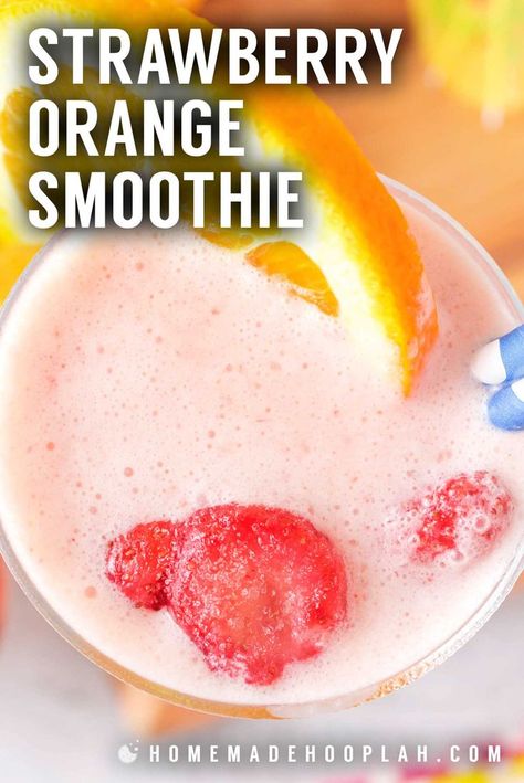 Strawberry Smoothie Recipe No Yogurt, Orange Smoothie Recipes, Orange Yogurt, Smoothie Recipes Strawberry, Orange Smoothie, Creamy Smoothies, Summer Smoothies, Yogurt Smoothies, Fat Burning Smoothies