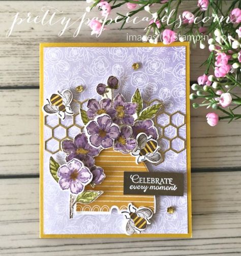 Honey Bee Home, Stampin Pretty, Free Stamps, Bee Cards, Stamping Up Cards, Pretty Cards, Cards For Friends, Stamping Up, Paper Craft Projects