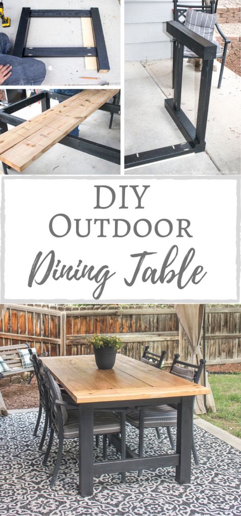 Diy Outdoor Dining Table, Diy Outdoor Dining, Outdoor Dining Table Diy, Diy Patio Table, Farmhouse Table Plans, Kitchen Design Layout, Diy Outdoor Table, Outdoor Patio Table, Diy Dining Table