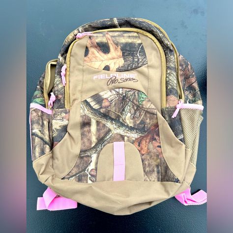 Camo And Pink Adult Backpack. Never Used. Camo Bag, Camo Backpack, Camo And Pink, Realtree Camo, Cute School Supplies, Bag Ideas, Pink Backpack, Pink Camo, School Supplies