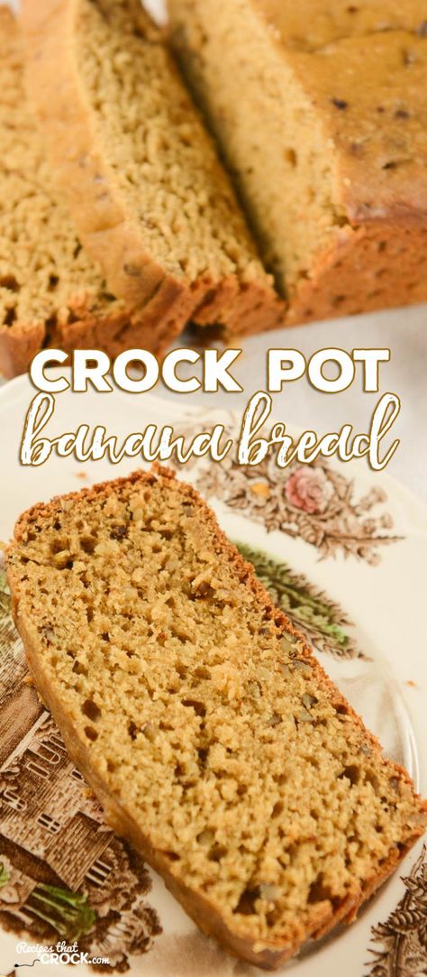 Crock Pot Banana Bread: Did you know that you can make bread in a slow cooker? We love this Crock Pot Banana Bread recipe. It is easy to make and deliciously moist and flavorful. Slow Cooker Banana Cake, Crockpot Banana Bread Easy, Crock Pot Banana Bread, Crockpot Breads, Crockpot Breakfasts, Bake Photography, Crockpot Banana Bread, Crockpot Bread, Slow Cooker Banana Bread