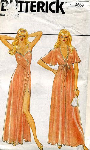 Nightgown pattern | by Woof Nanny Moda Academia, Nightgown Pattern, Sewing Vintage, Patron Vintage, Clothing Art, Dressing Gowns, Vintage Nightgown, Vintage Dress Patterns, Butterick Pattern