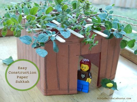 Origami sukkah:  one piece of paper, folded. Add herbs for fragrant roof! Sukkah Crafts For Kids, Sukkot Art For Preschool, Diy Sukkah, Sukkot Crafts For Kids, Sukkot Activities For Kids, Sukkot Projects, How To Build A Sukkah, Sukkot Activities, Sukkot Crafts