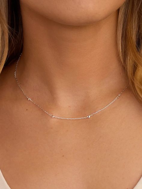 Necklaces for Women: Gold, Silver, & Rose Gold | gorjana Simple Bridal Necklace Silver, Silver Everyday Necklace, Dainty Silver Necklace Aesthetic, Simple Silver Necklace Aesthetic, Simple Silver Jewelry Aesthetic, Silver Jewelry Necklace Stack, Silver Minimalist Jewelry, Silver Summer Jewelry, Dainty Necklace Stack