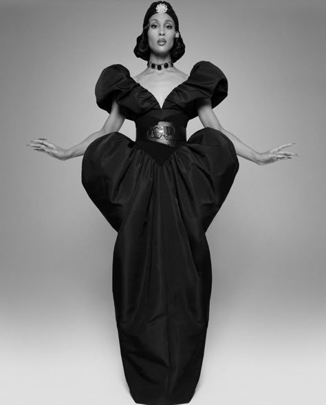 Black Avant Garde Fashion, Exaggerated Hip Dress, Proportion In Fashion, Avant Garde Fashion Couture, Sculptural Dress, Mj Rodriguez, Avante Garde Fashion, Pose Mannequin, Runway Aesthetic