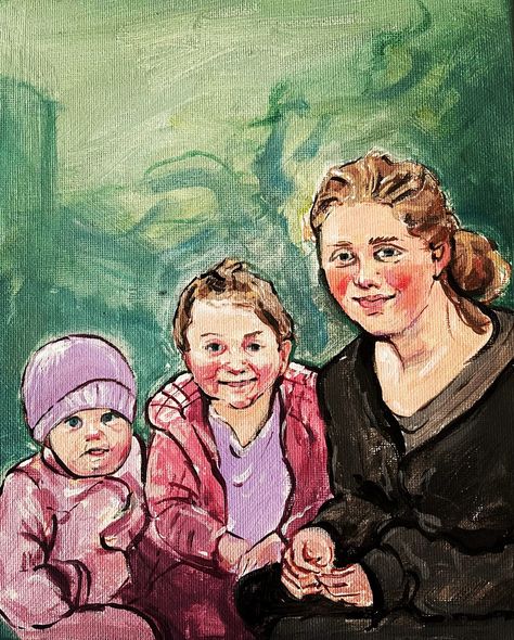 Custom Family Portrait, Acrylic Painting Portrait on Canvas - Etsy Family Portraits Painting, Family Portrait Painting Ideas, Old Family Portraits Paintings, Acrylic Family Portrait, Family Painted Portrait, Custom Family Portrait, Family Portraits, Portrait Painting, Acrylic Painting